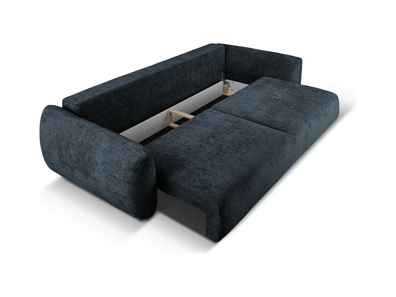 Cosmopolitan Design - Canapé convertible avec coffre de rangement "Matera" 3 places en chenille bleu roi - 240x108x86cm