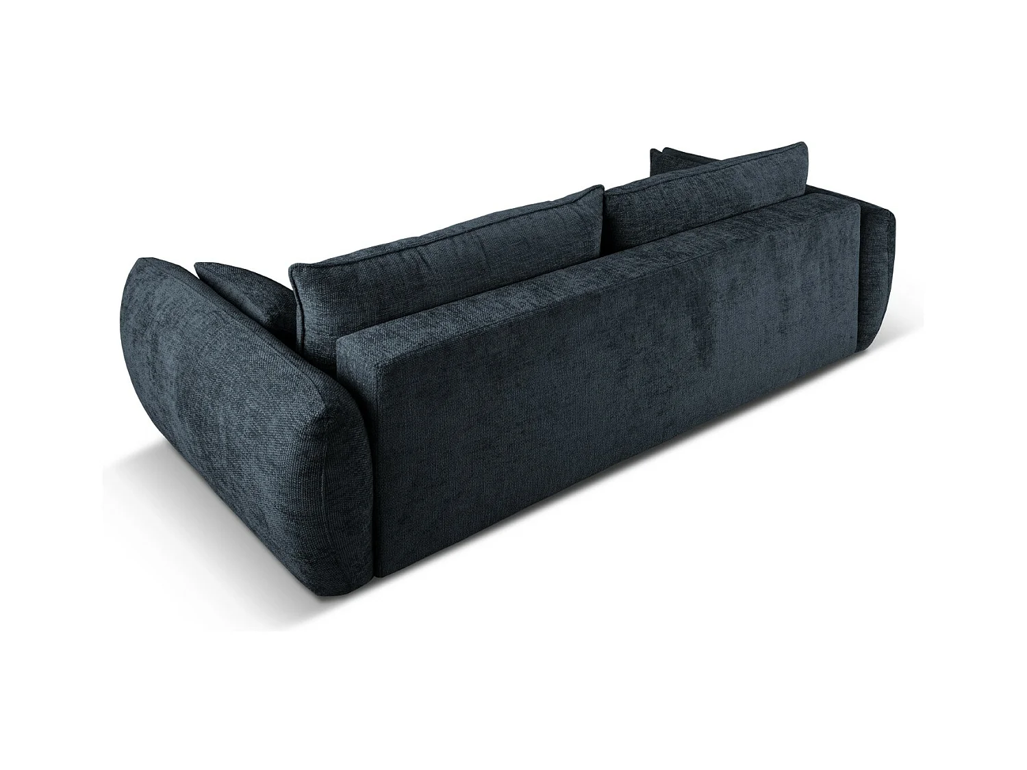 Cosmopolitan Design - Canapé convertible avec coffre de rangement "Matera" 3 places en chenille bleu roi - 240x108x86cm