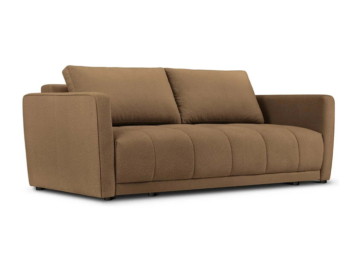 Cosmopolitan Design - Canapé convertible avec coffre de rangement "Madrid" 3 places en tissu structurel marron - 230x104x88cm