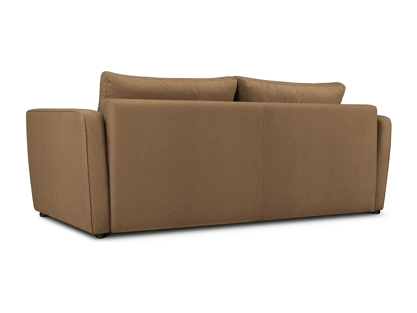 Cosmopolitan Design - Canapé convertible avec coffre de rangement "Madrid" 3 places en tissu structurel marron - 230x104x88cm