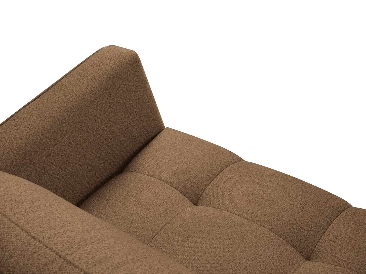 Cosmopolitan Design - Canapé convertible avec coffre de rangement "Madrid" 3 places en tissu structurel marron - 230x104x88cm