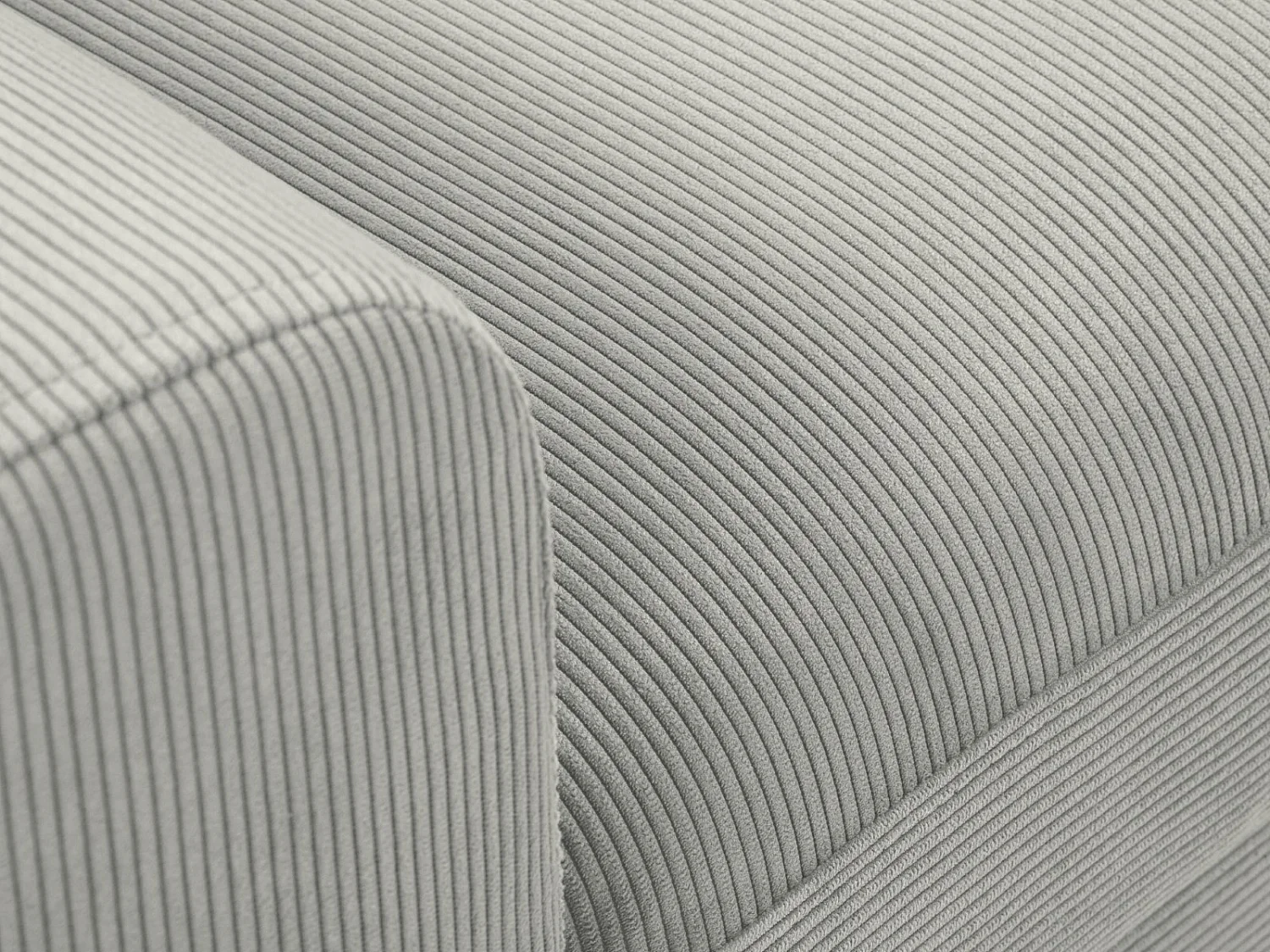 Cosmopolitan Design - Sofá cama esquinero derecho con baúl de almacenaje "Kyoto" 4 plazas de pana gris claro - 241x145x88cm