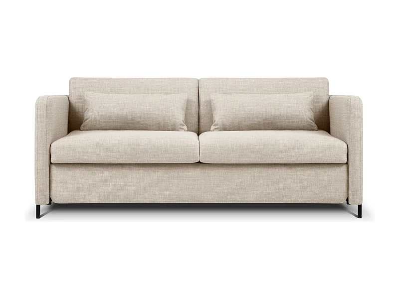 CXL by Christian Lacroix - Canapé convertible "Yanis" 2 places en tissu structurel beige - 182x102x80cm