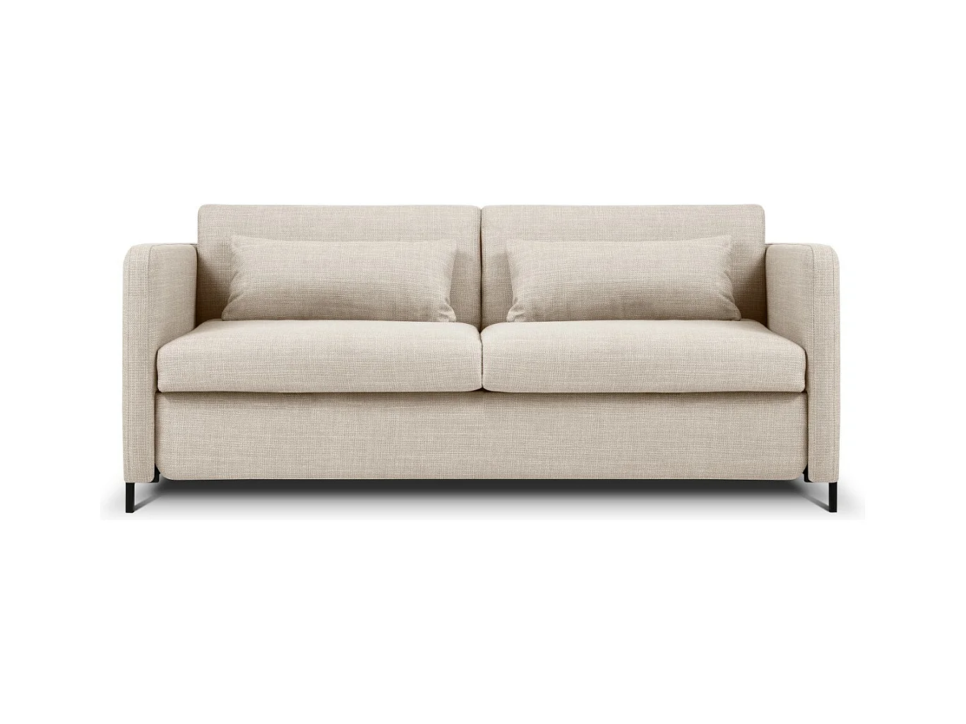 CXL by Christian Lacroix - Canapé convertible "Yanis" 2 places en tissu structurel beige - 182x102x80cm