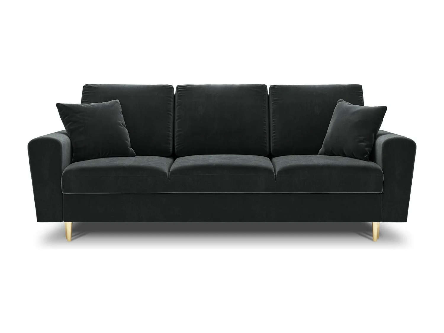 Cosmopolitan Design - Canapé convertible avec coffre de rangement "Kyoto" 3 places en velours gris foncé - 235x100x88cm