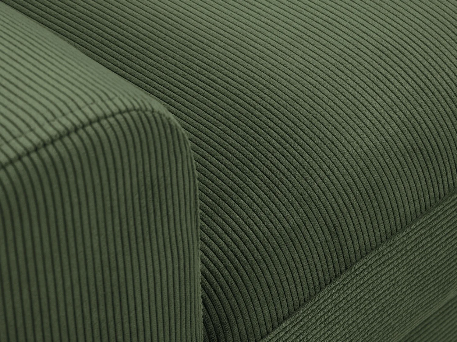 Cosmopolitan Design - Divano convertibile angolare destro con contenitore "Kyoto" 4 posti in velluto a coste verde bottiglia - 241x145x88cm