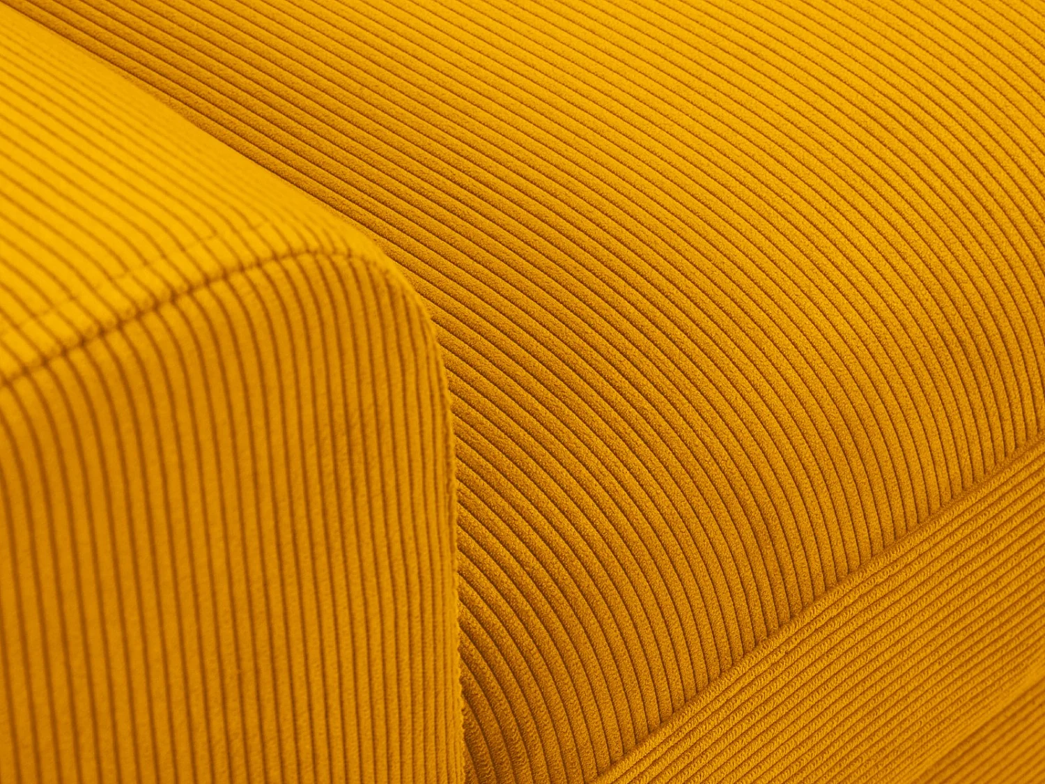 Cosmopolitan Design - Canapé d'angle droit convertible avec coffre de rangement "Kyoto" 4 places en velours côtelé jaune - 241x145x88cm