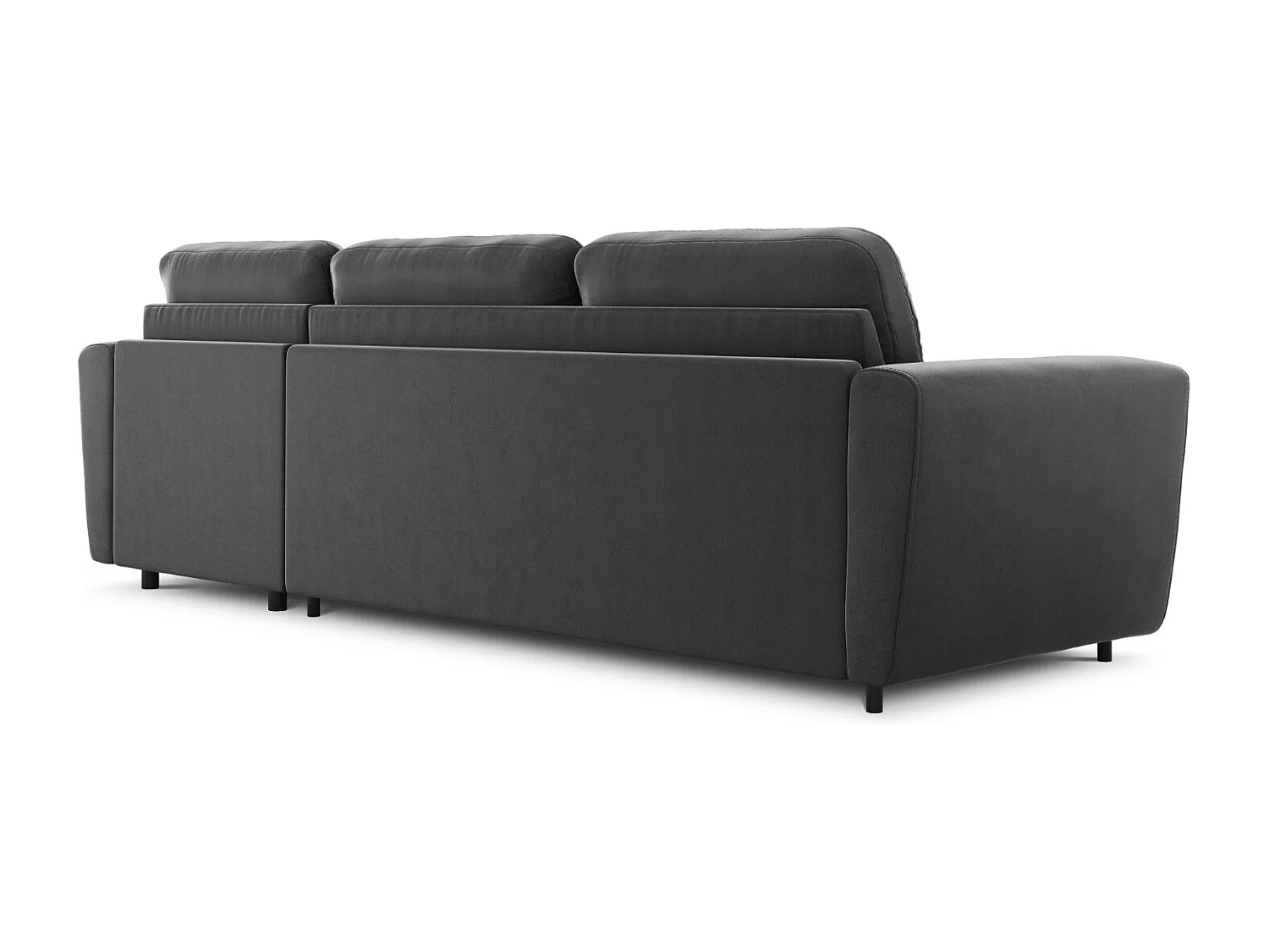 CXL by Christian Lacroix - Converteerbare hoekbank rechts met opbergdoos "Audra" 5 zitplaatsen, Flueel, Donkergrijs - 290x170x88cm