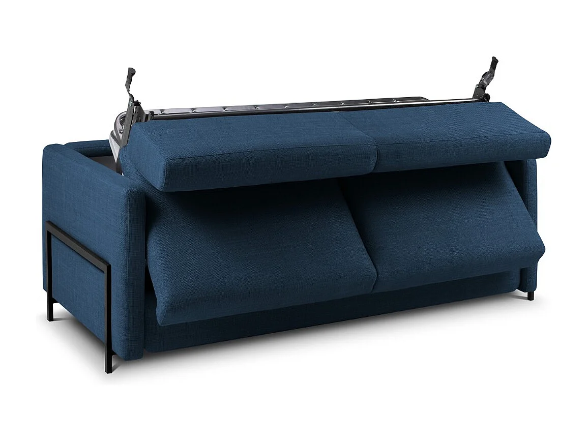 CXL by Christian Lacroix - Divano convertibile "Yanis" 2 posti in tessuto strutturato blu - 182x102x80cm