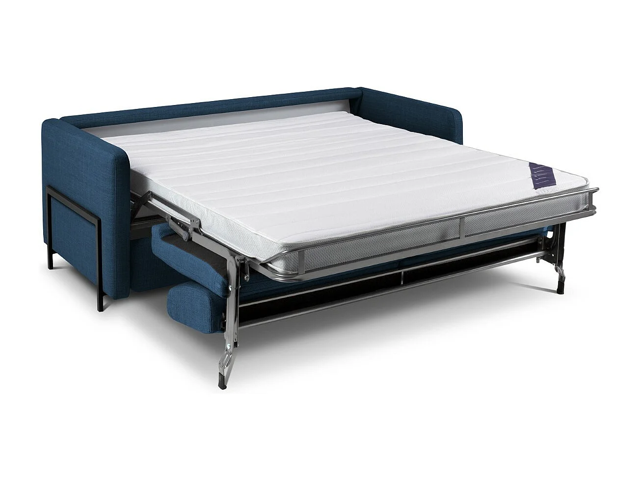 CXL by Christian Lacroix - Sofá cama "Yanis" 2 plazas de tejido estructural azul - 182x102x80cm