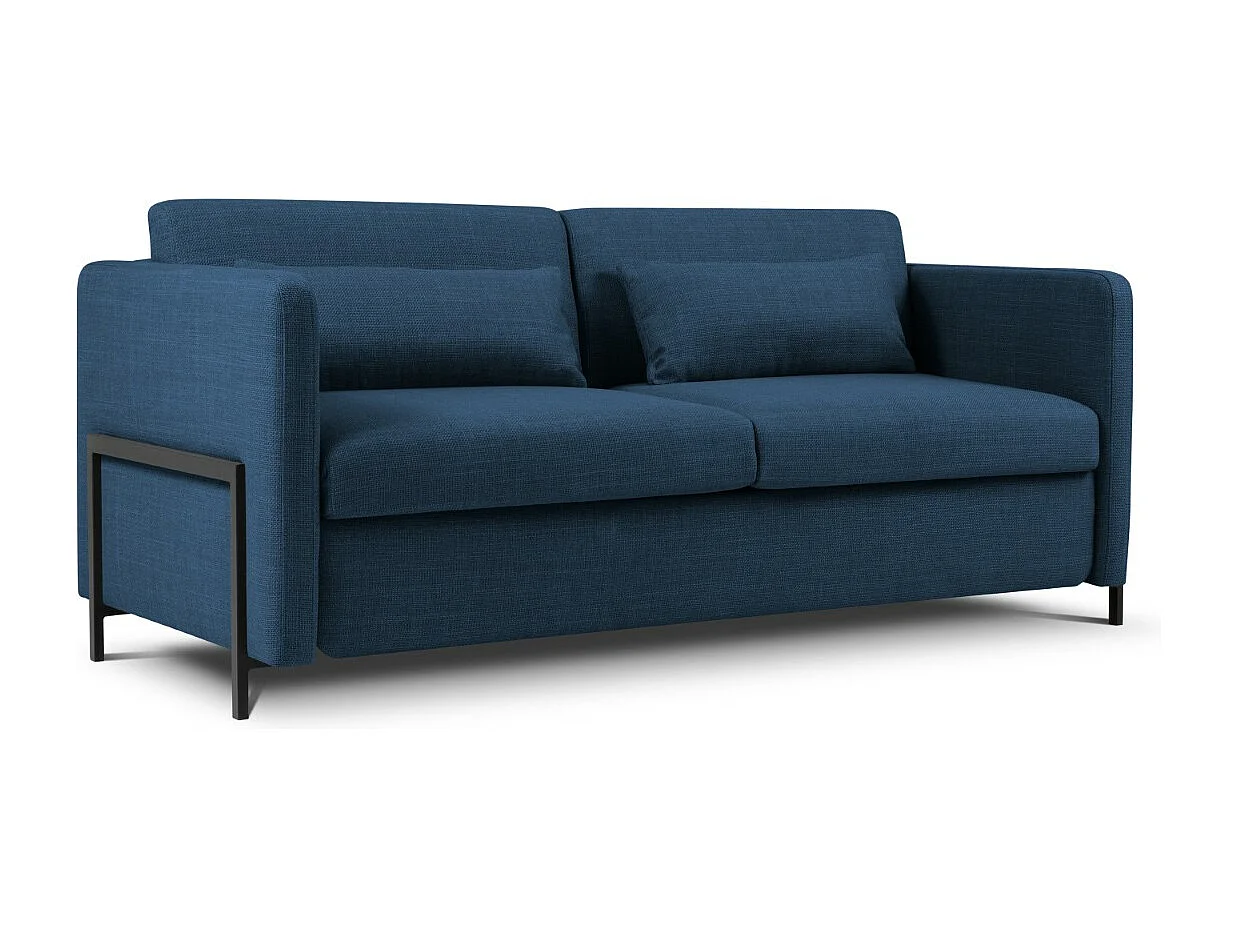 CXL by Christian Lacroix - Sofá cama "Yanis" 2 plazas de tejido estructural azul - 182x102x80cm