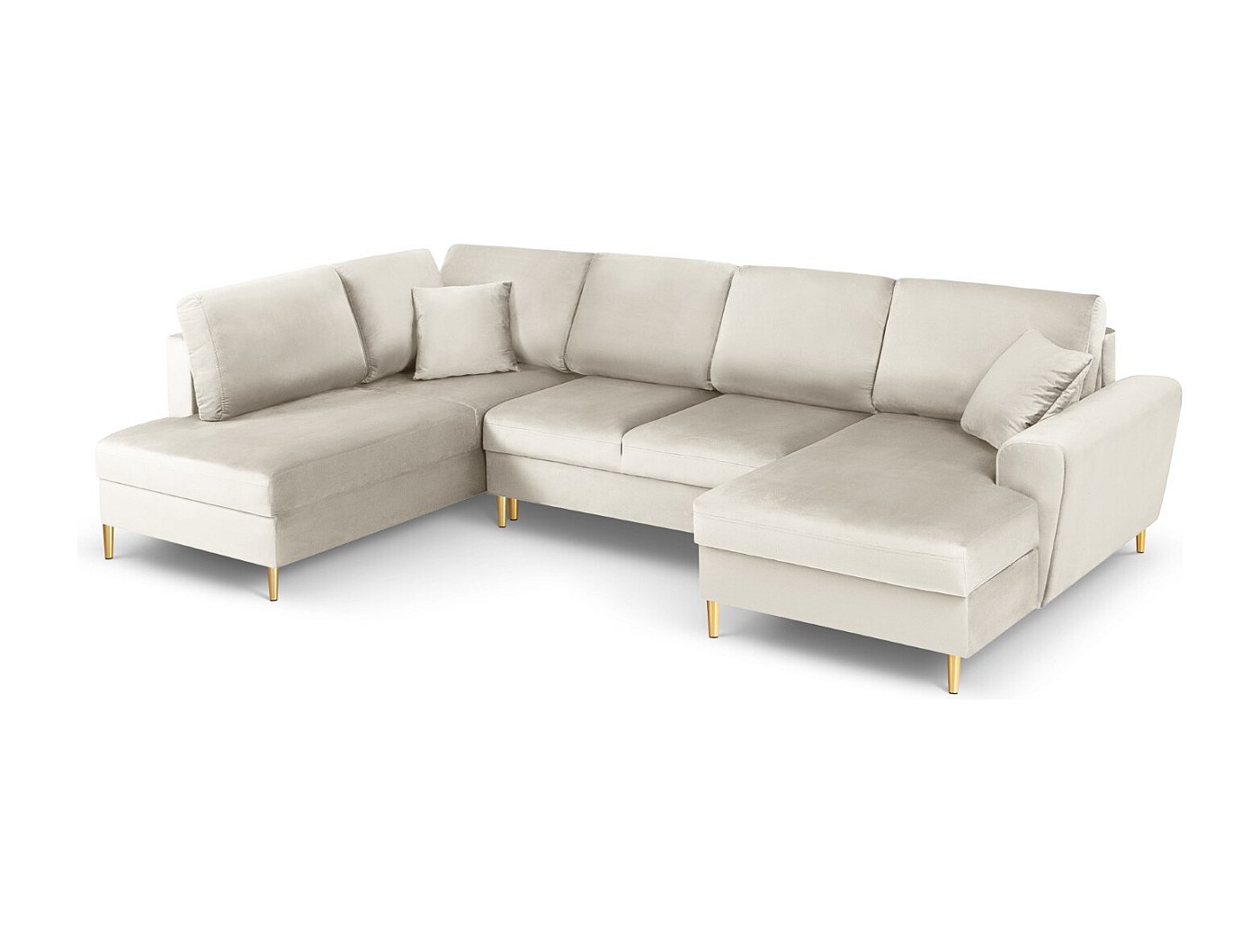 Divano Componibile A U Moderno - Tessuto Chenille Beige, 4 Posti, Imbottito Schiuma, Per Soggiorno - Foto 7