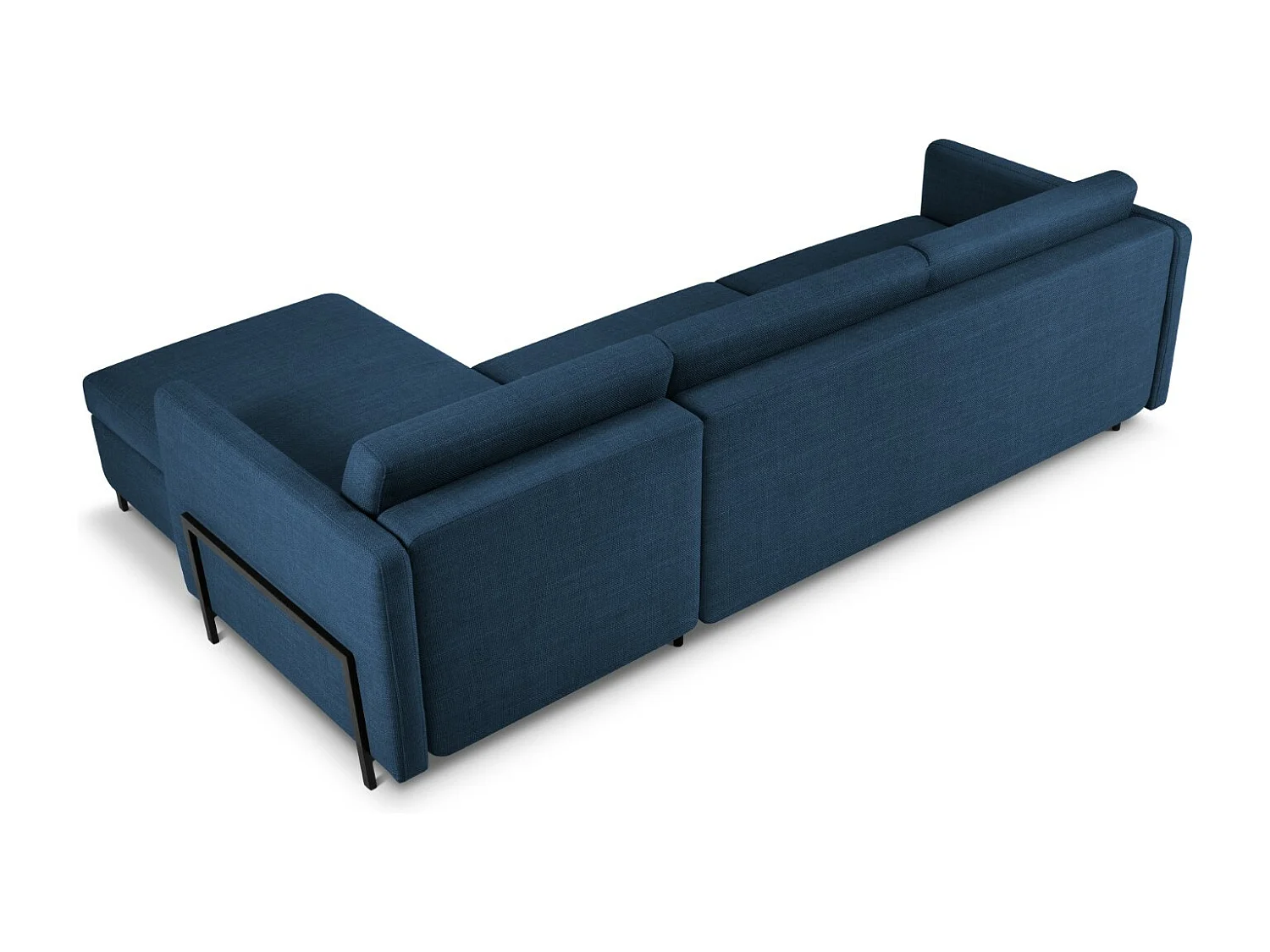 CXL by Christian Lacroix - Converteerbare hoekbank rechts met opbergdoos "Yanis" 5 zitplaatsen, Structurele stof, Blauw - 280x170x80cm