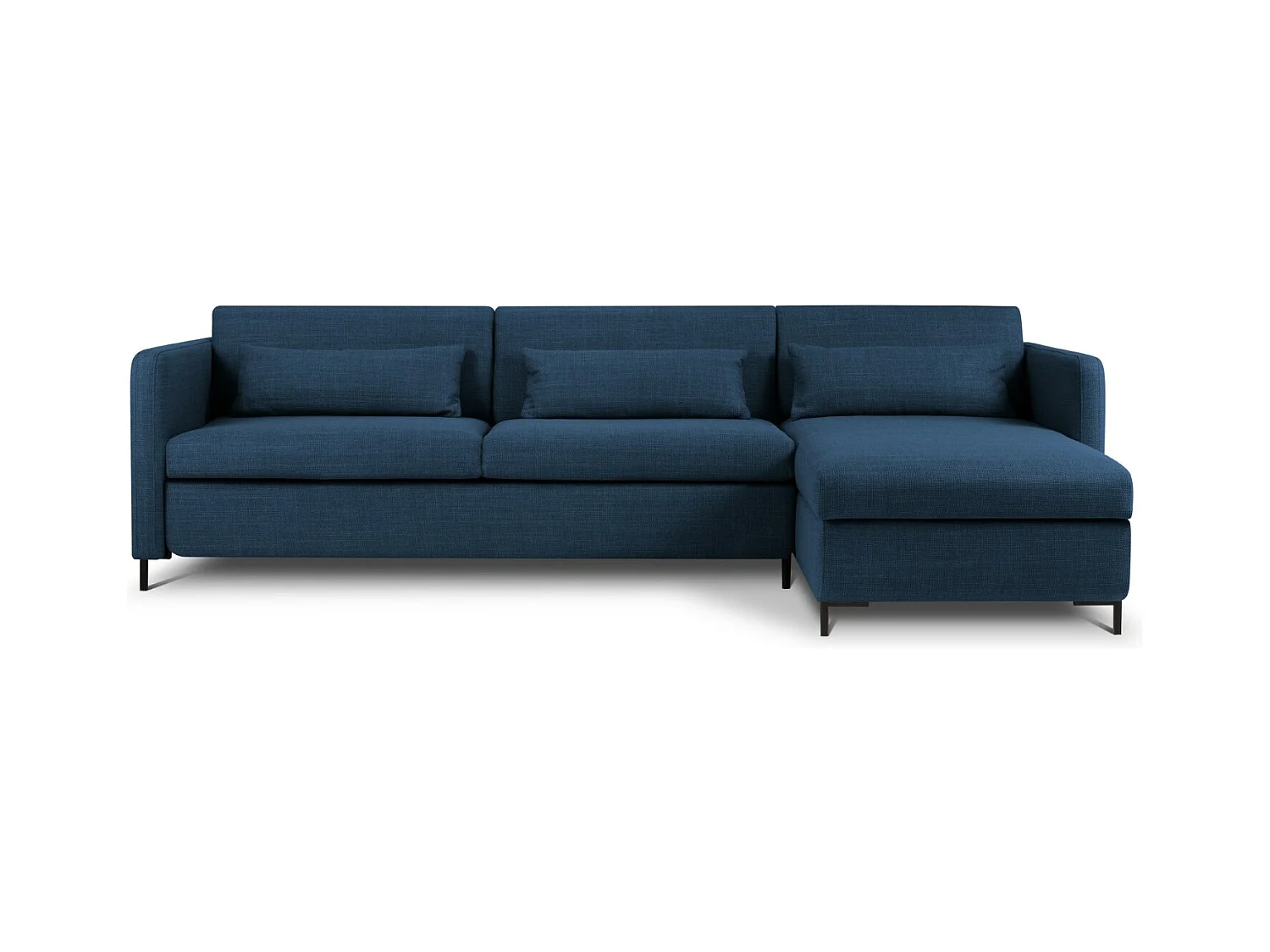 CXL by Christian Lacroix - Converteerbare hoekbank rechts met opbergdoos "Yanis" 5 zitplaatsen, Structurele stof, Blauw - 280x170x80cm