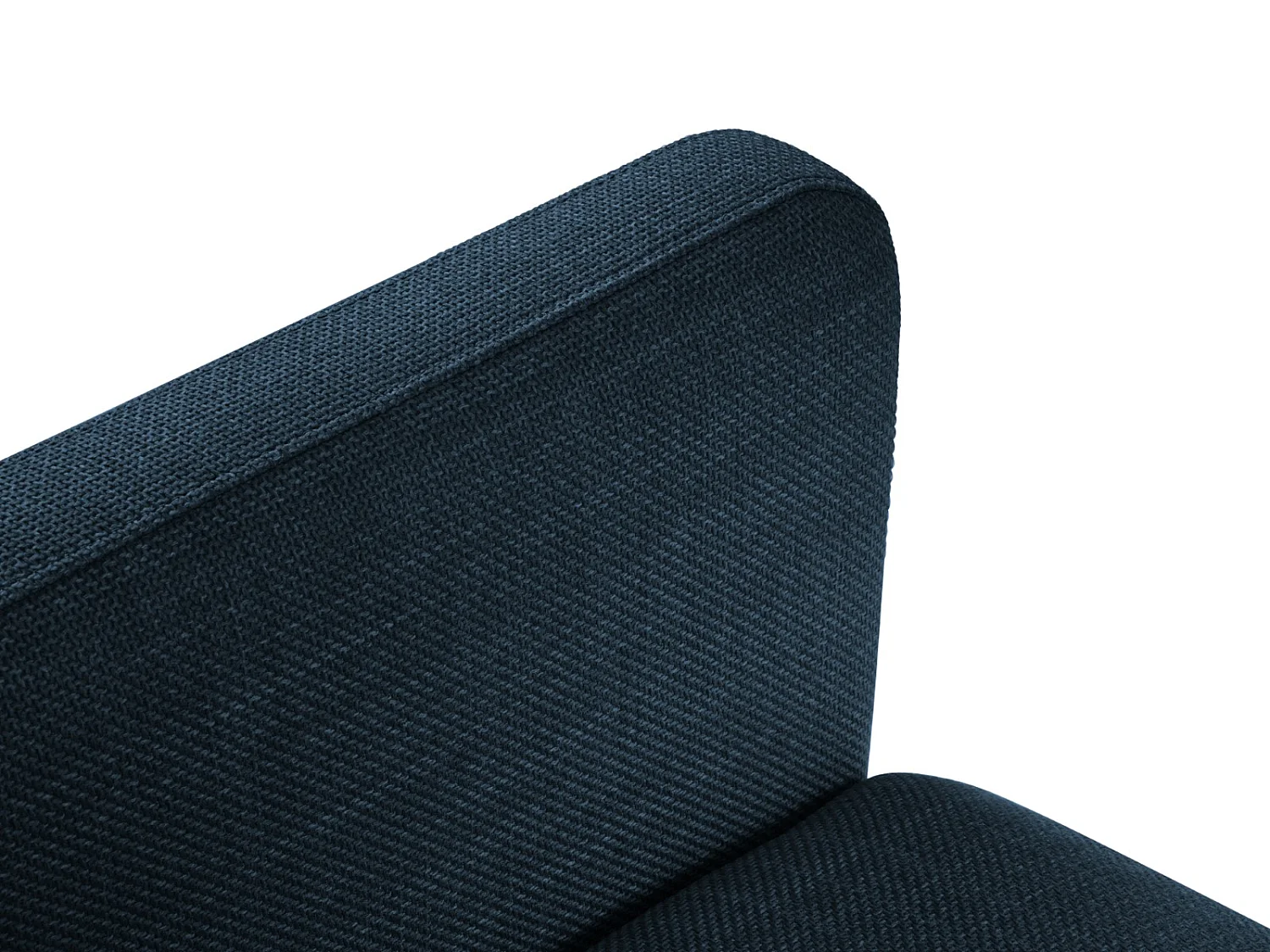 CXL by Christian Lacroix - Canapé d'angle droit convertible avec coffre de rangement "Yanis" 5 places en tissu structurel bleu - 280x170x80cm