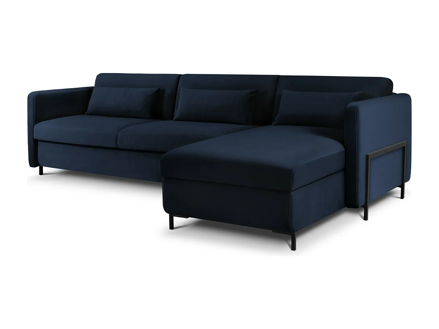 CXL by Christian Lacroix - Converteerbare hoekbank rechts "Yanis" 5 zitplaatsen, Flueel, Koningsblauw - 280x170x80cm