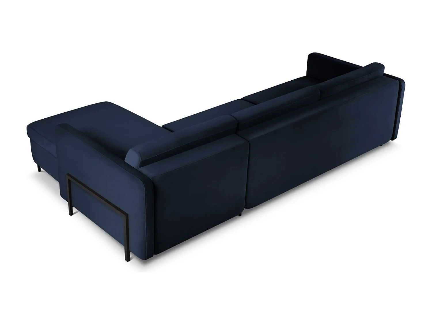 CXL by Christian Lacroix - Canapé d'angle droit convertible "Yanis" 5 places en velours bleu roi - 280x170x80cm