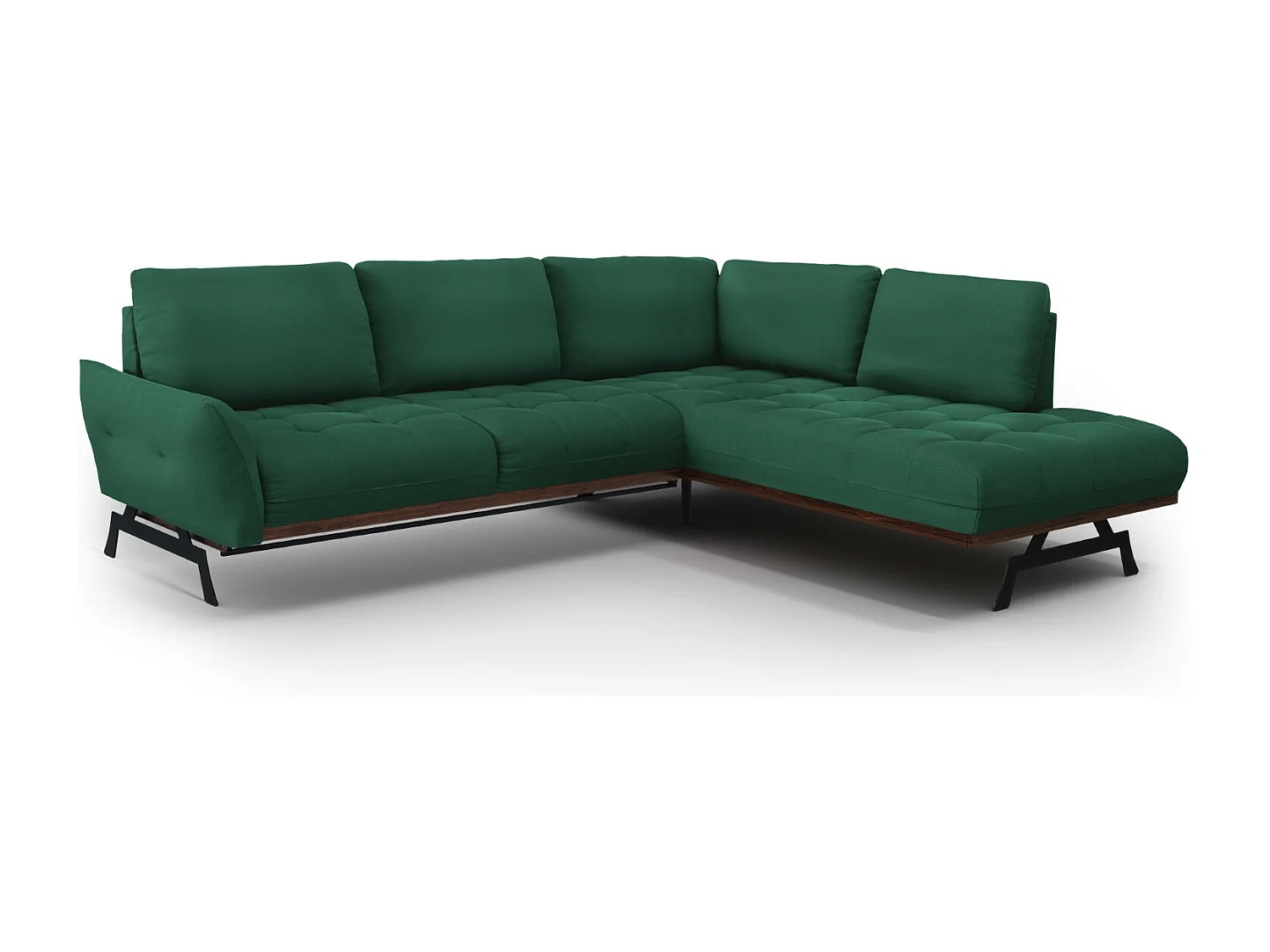 CXL by Christian Lacroix - Converteerbare hoekbank rechts "Olivier" 5 zitplaatsen, Structurele stof, Groente - 262x204x87cm