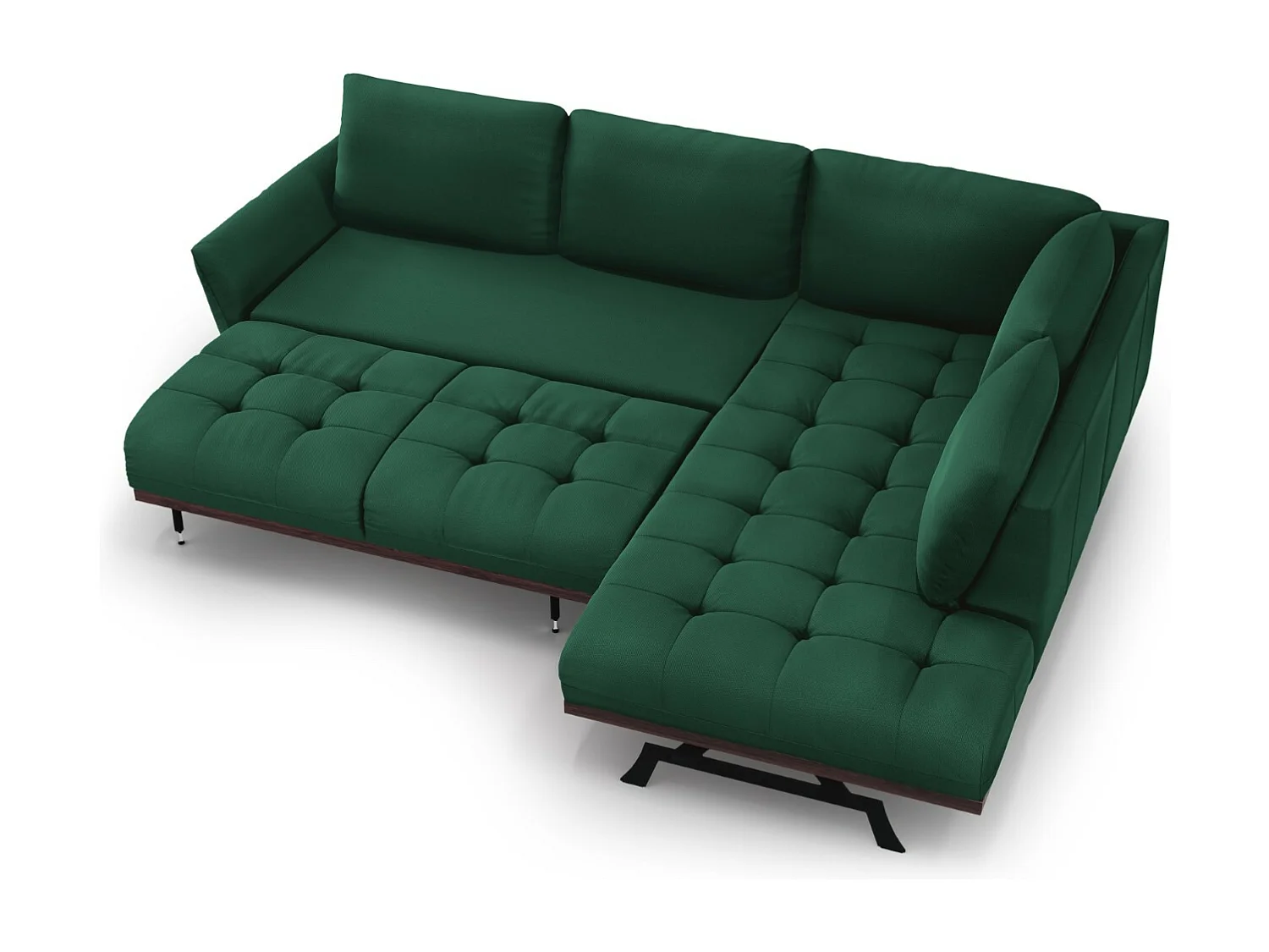 CXL by Christian Lacroix - Converteerbare hoekbank rechts "Olivier" 5 zitplaatsen, Structurele stof, Groente - 262x204x87cm