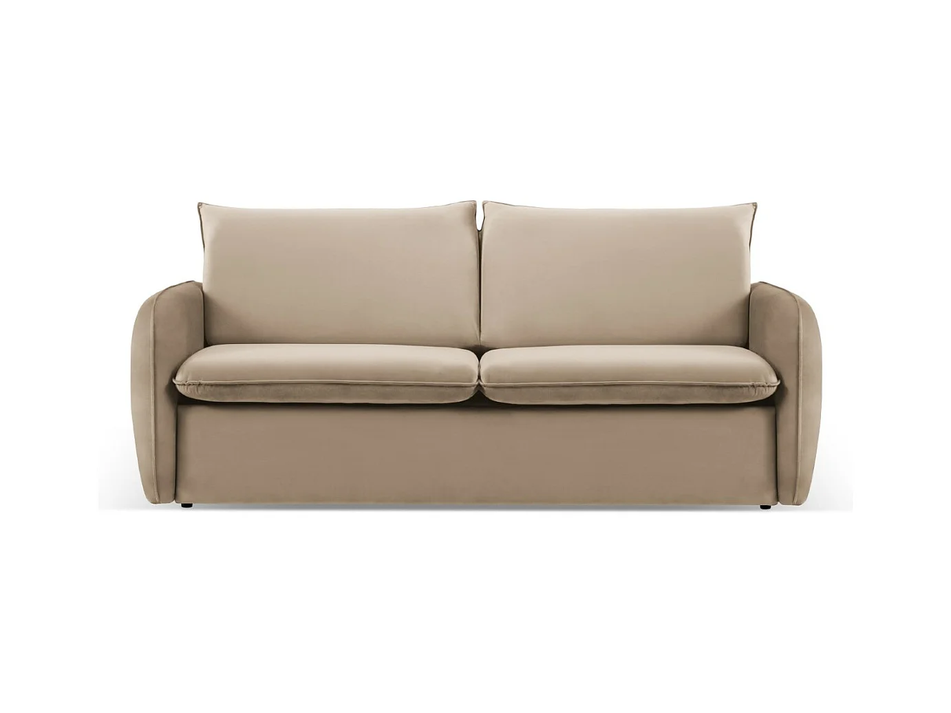 Cosmopolitan Design - Converteerbare bank "Vienna" 3 zitplaatsen, Flueel, Beige - 214x102x92cm