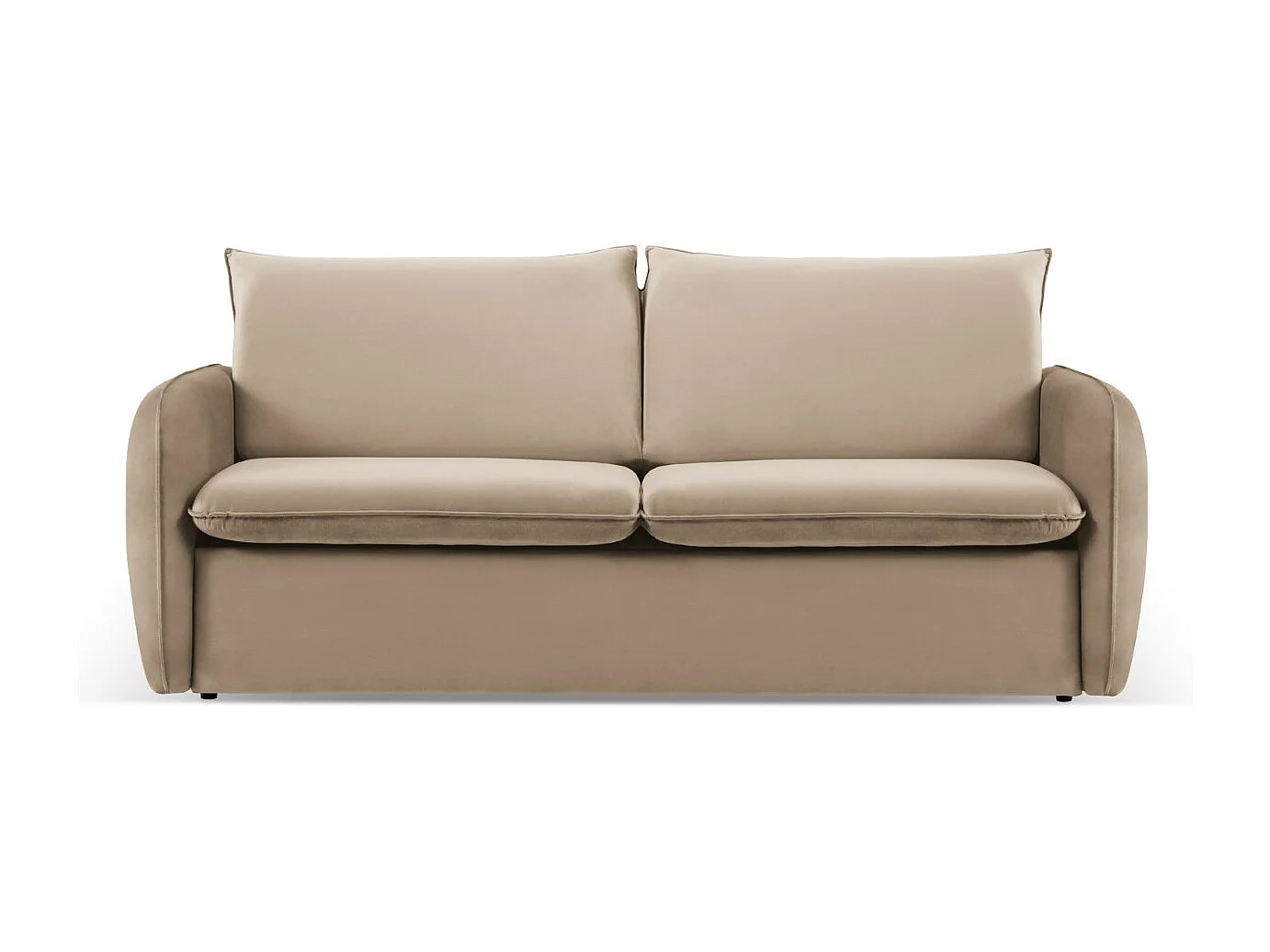 Cosmopolitan Design - Canapé convertible "Vienna" 3 places en velours beige - 214x102x92cm