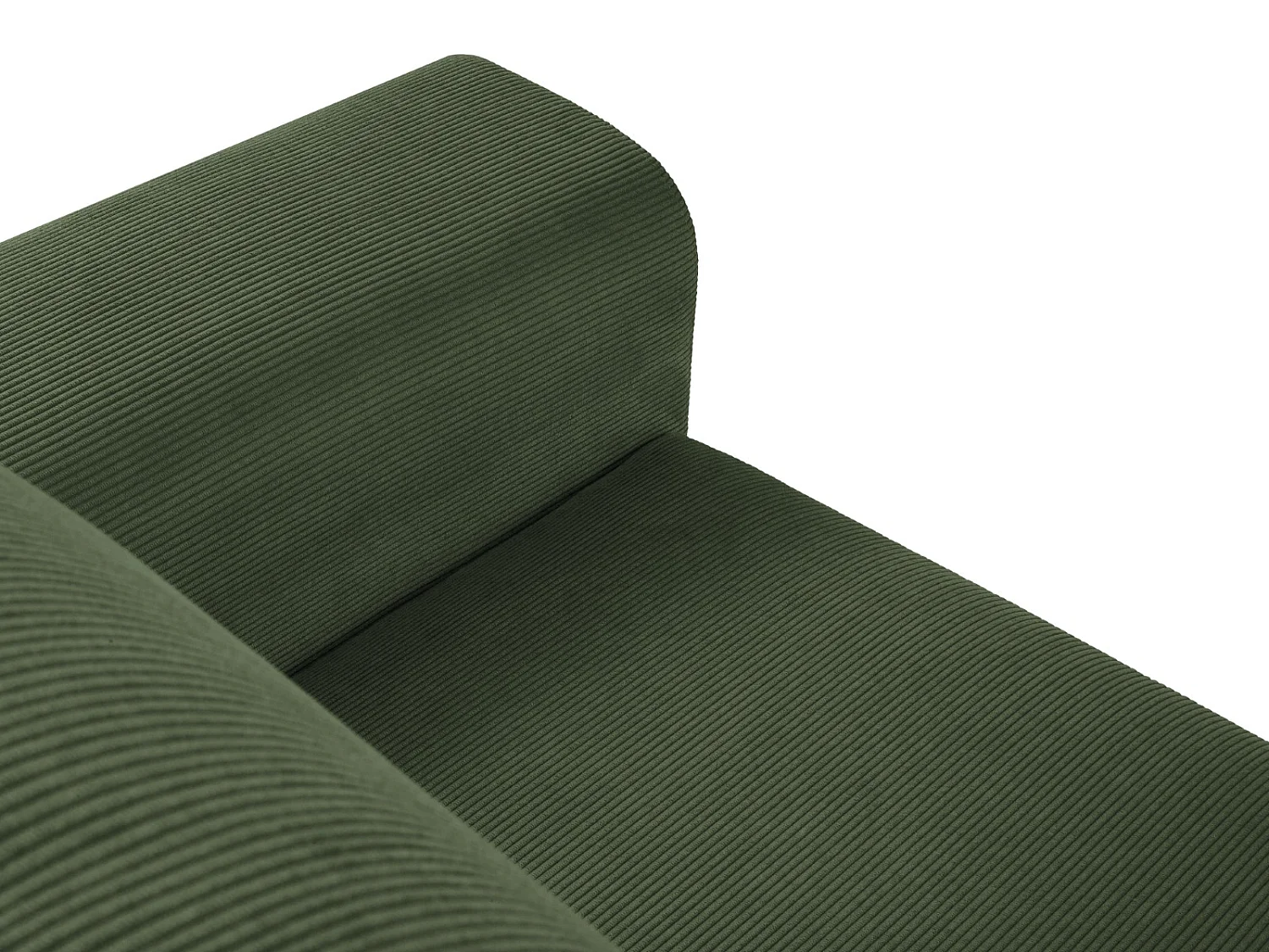 Cosmopolitan Design - 4-Sitzer ausklappbares Ecksofa links mit Container "Kyoto" aus Cord flaschengrün - 241x145x88cm