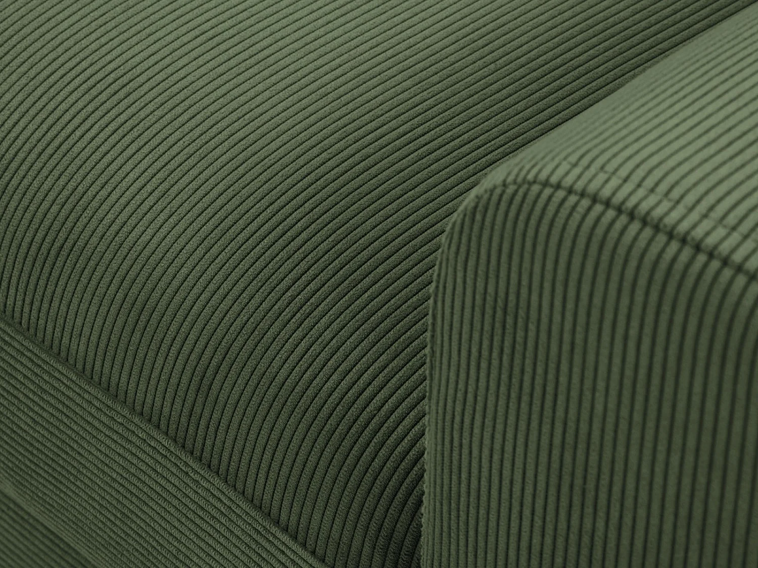 Cosmopolitan Design - 4-Sitzer ausklappbares Ecksofa links mit Container "Kyoto" aus Cord flaschengrün - 241x145x88cm