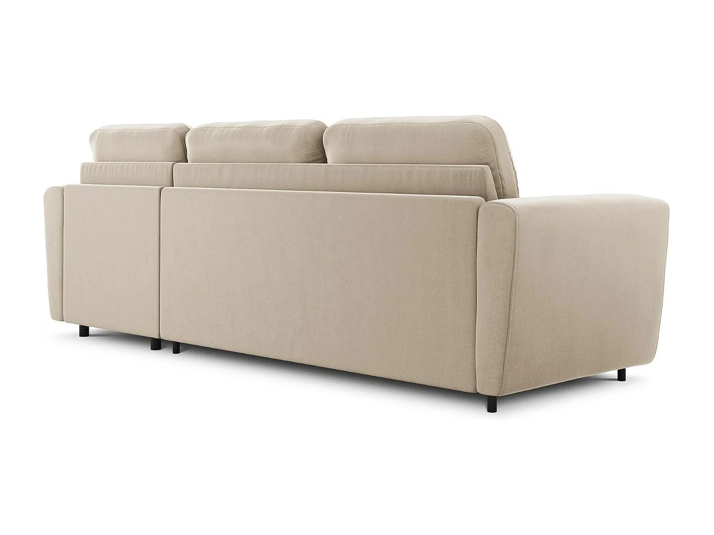 CXL by Christian Lacroix - Converteerbare hoekbank rechts met opbergdoos "Audra" 4 zitplaatsen, Flueel, Beige - 270x170x88cm