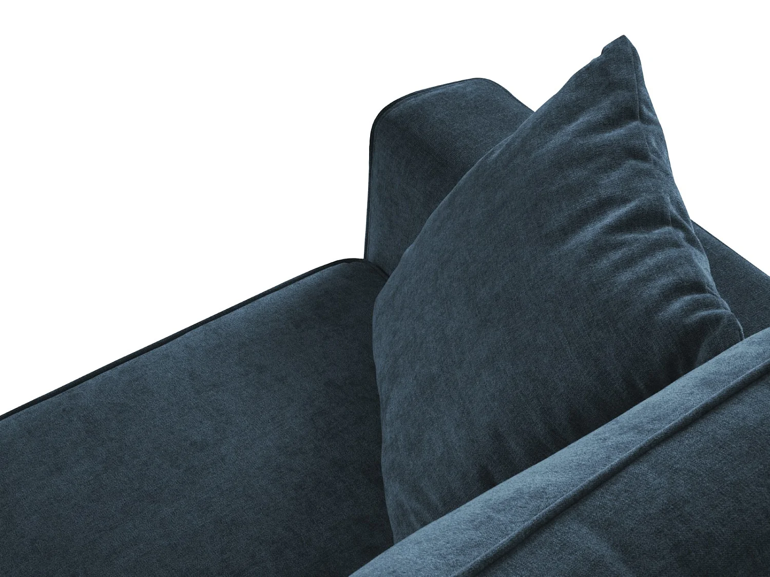 Cosmopolitan Design - Converteerbare hoekbank rechts met opbergdoos "Fano" 4 zitplaatsen, Structurele stof, Donkerblauw - 242x174x89cm