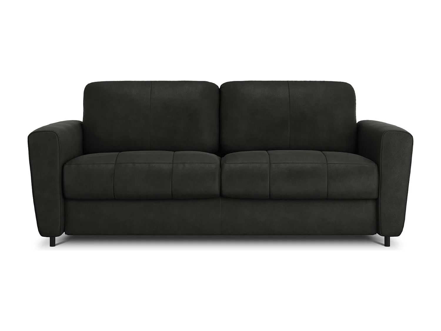 CXL by Christian Lacroix - Converteerbare bank "Audra" 4 zitplaatsen, Echt leer, Zwart - 212x101x88cm