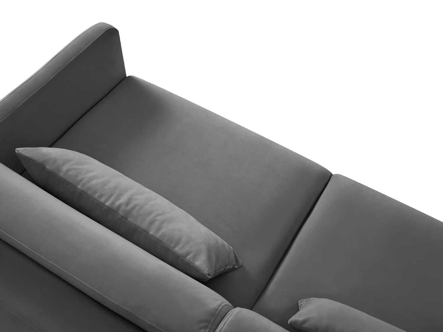 CXL by Christian Lacroix - Canapé d'angle gauche convertible "Yanis" 4 places en velours gris foncé - 260x170x80cm