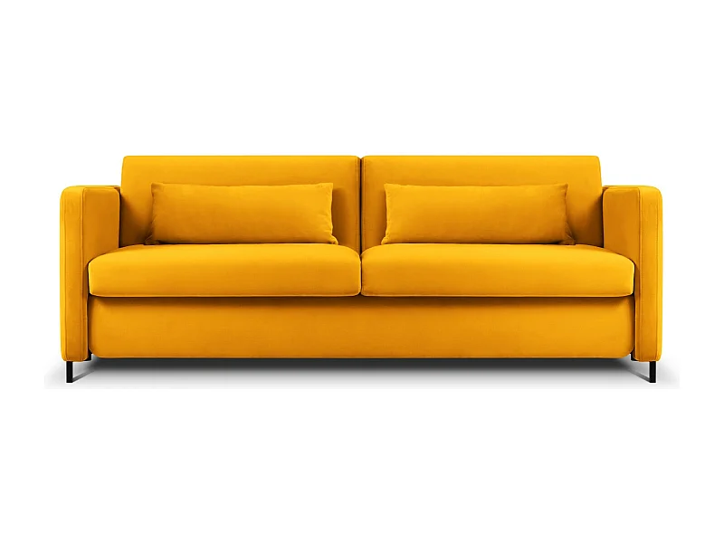 CXL by Christian Lacroix - 3-Sitzer ausklappbares Sofa "Yanis" Sitzer aus Samt gelb - 202x102x80cm