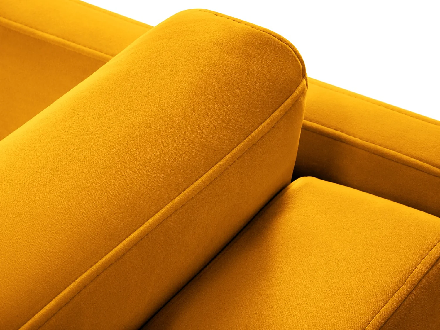 CXL by Christian Lacroix - Canapé convertible "Yanis" 3 places en velours jaune - 202x102x80cm