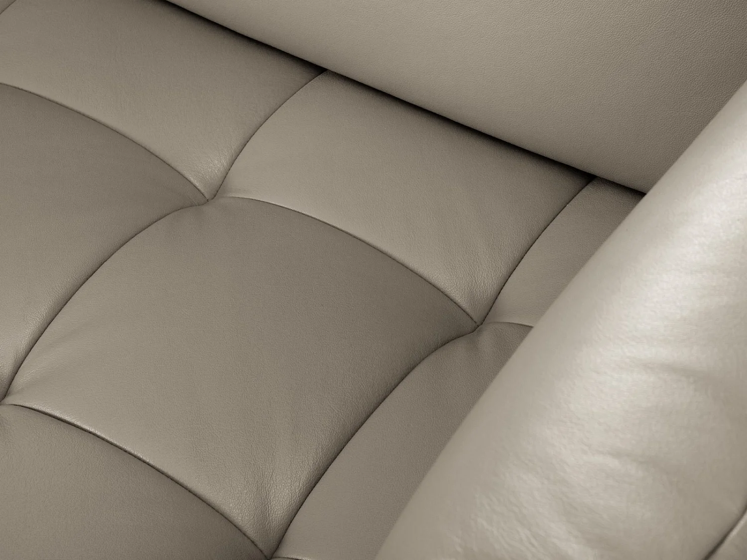 CXL by Christian Lacroix - Canapé d'angle gauche convertible "Olivier" 5 places en cuir véritable gris clair - 262x204x87cm