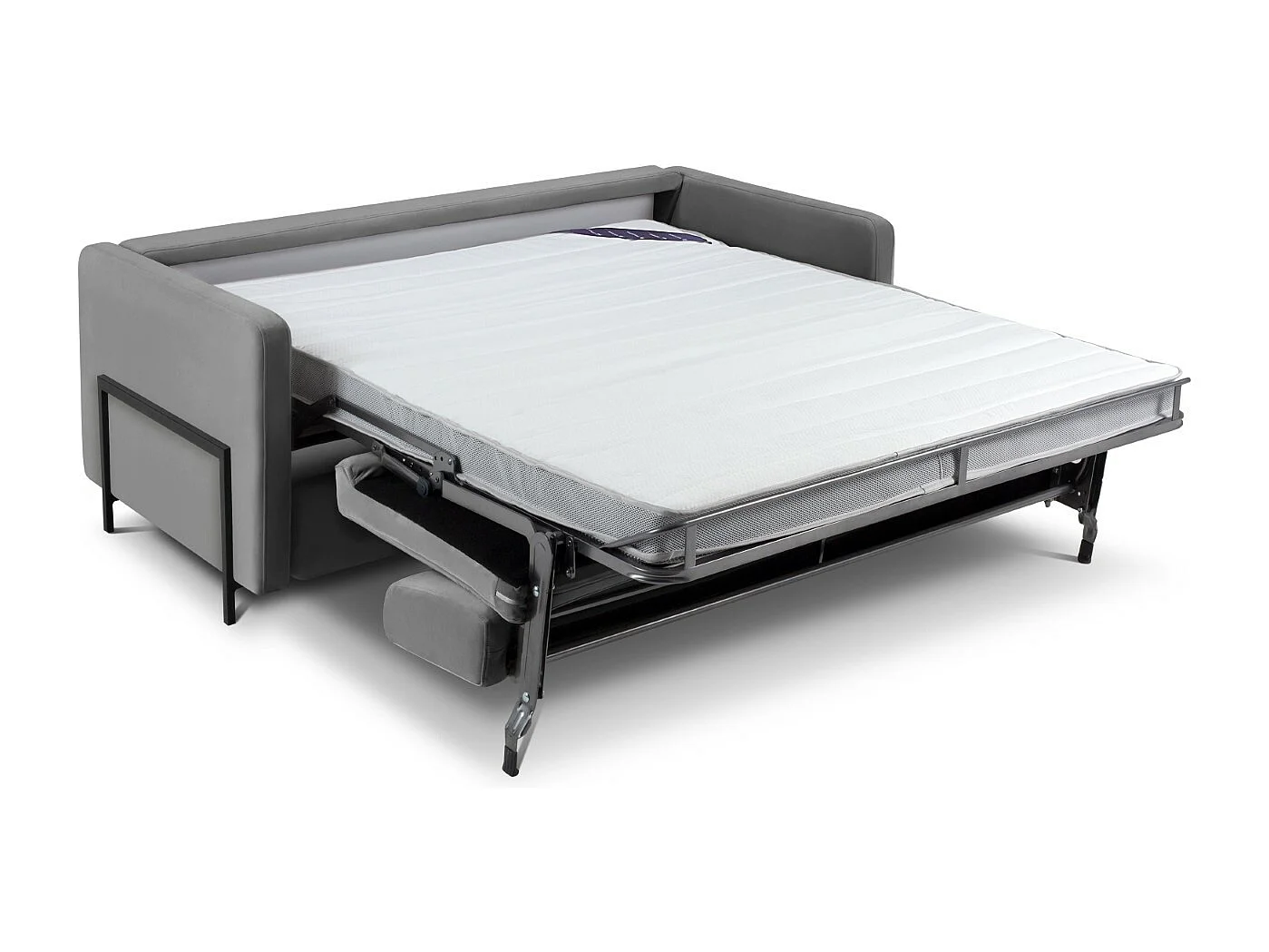 CXL by Christian Lacroix - Sofa z funkcją spania, "Yanis" 2 miejsca welur, szary ciemny - 182x102x80cm