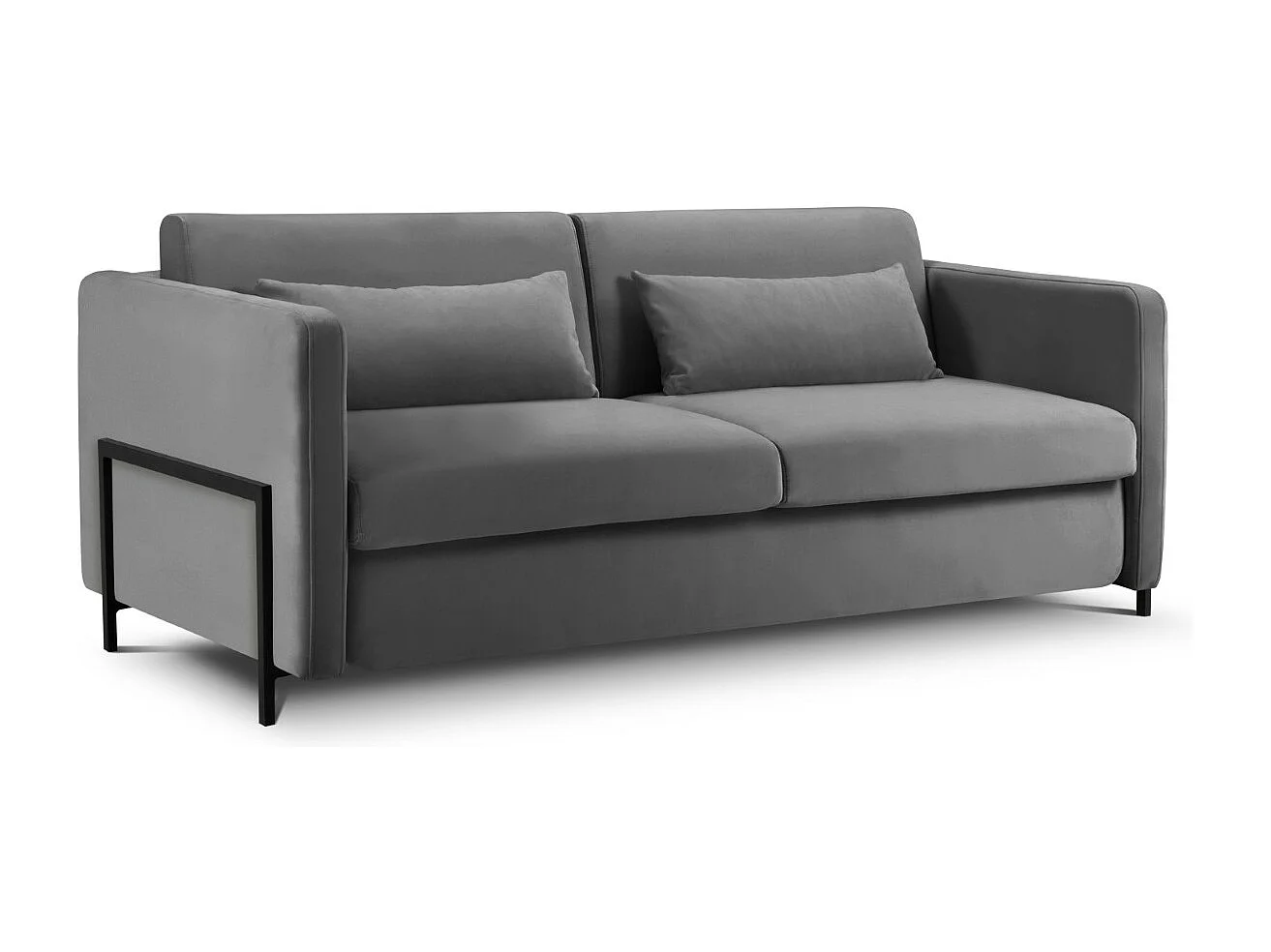 CXL by Christian Lacroix - Sofa z funkcją spania, "Yanis" 2 miejsca welur, szary ciemny - 182x102x80cm