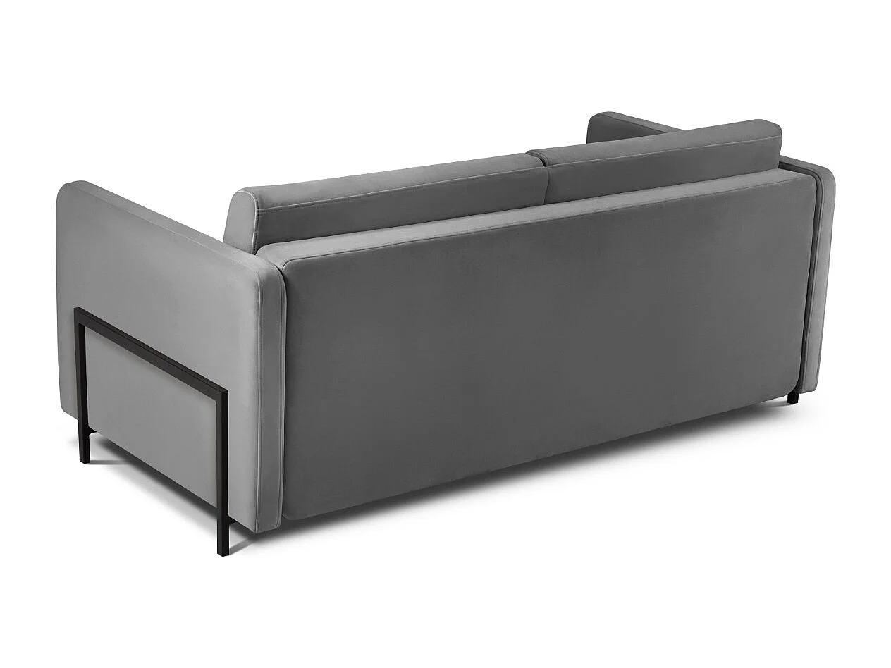 CXL by Christian Lacroix - Sofa z funkcją spania, "Yanis" 2 miejsca welur, szary ciemny - 182x102x80cm