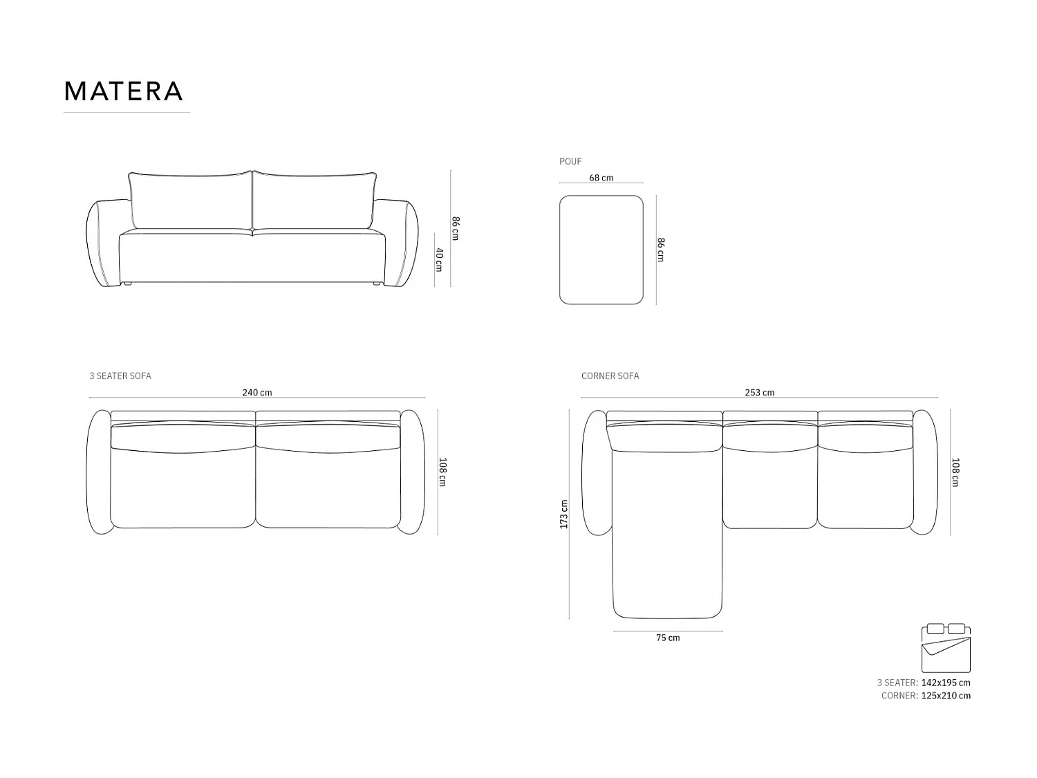 Cosmopolitan Design - Canapé d'angle gauche convertible avec coffre de rangement "Matera" 4 places en chenille noir - 253x173x86cm