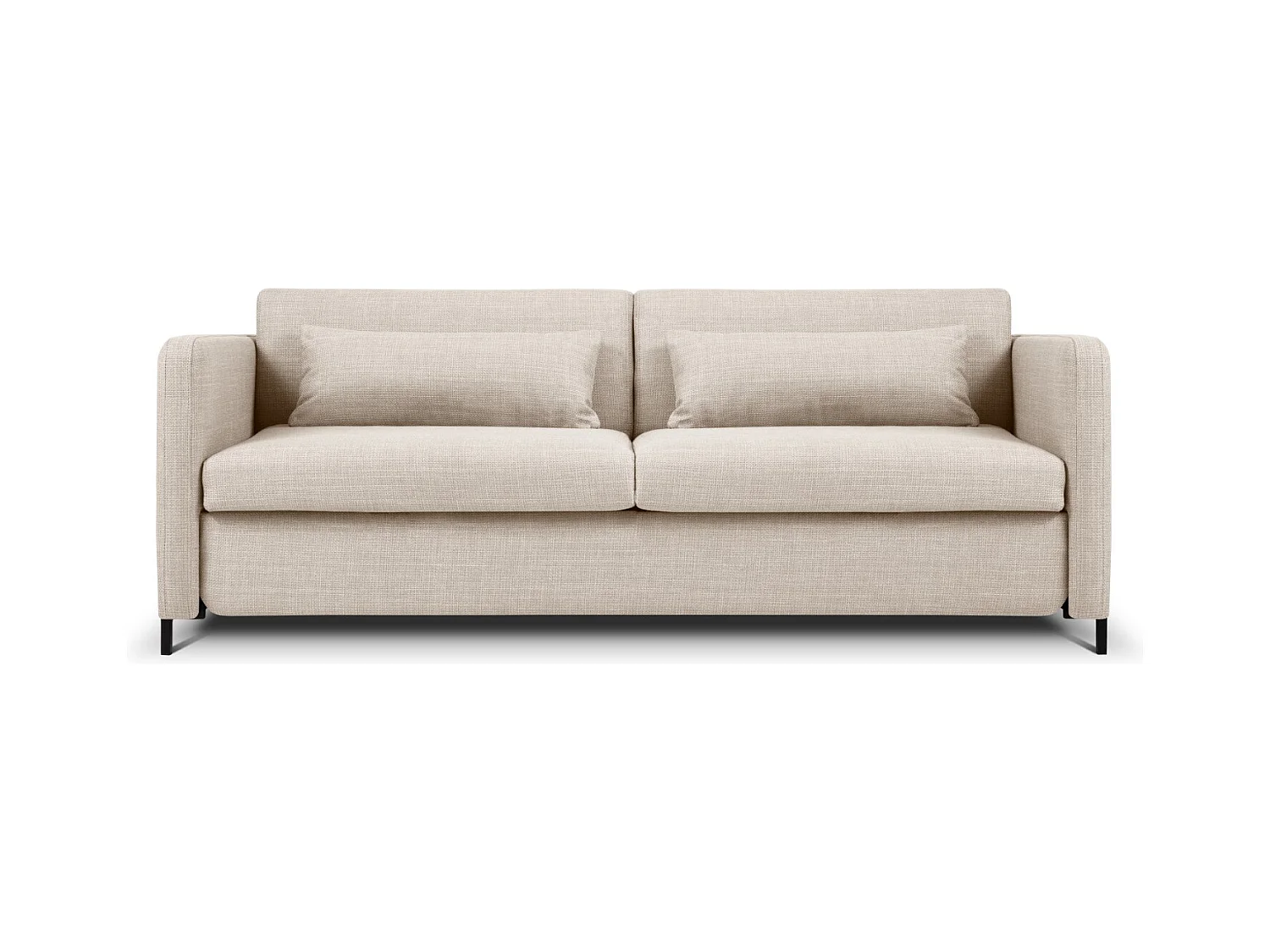 CXL by Christian Lacroix - Canapé convertible "Yanis" 3 places en tissu structurel beige - 202x102x80cm