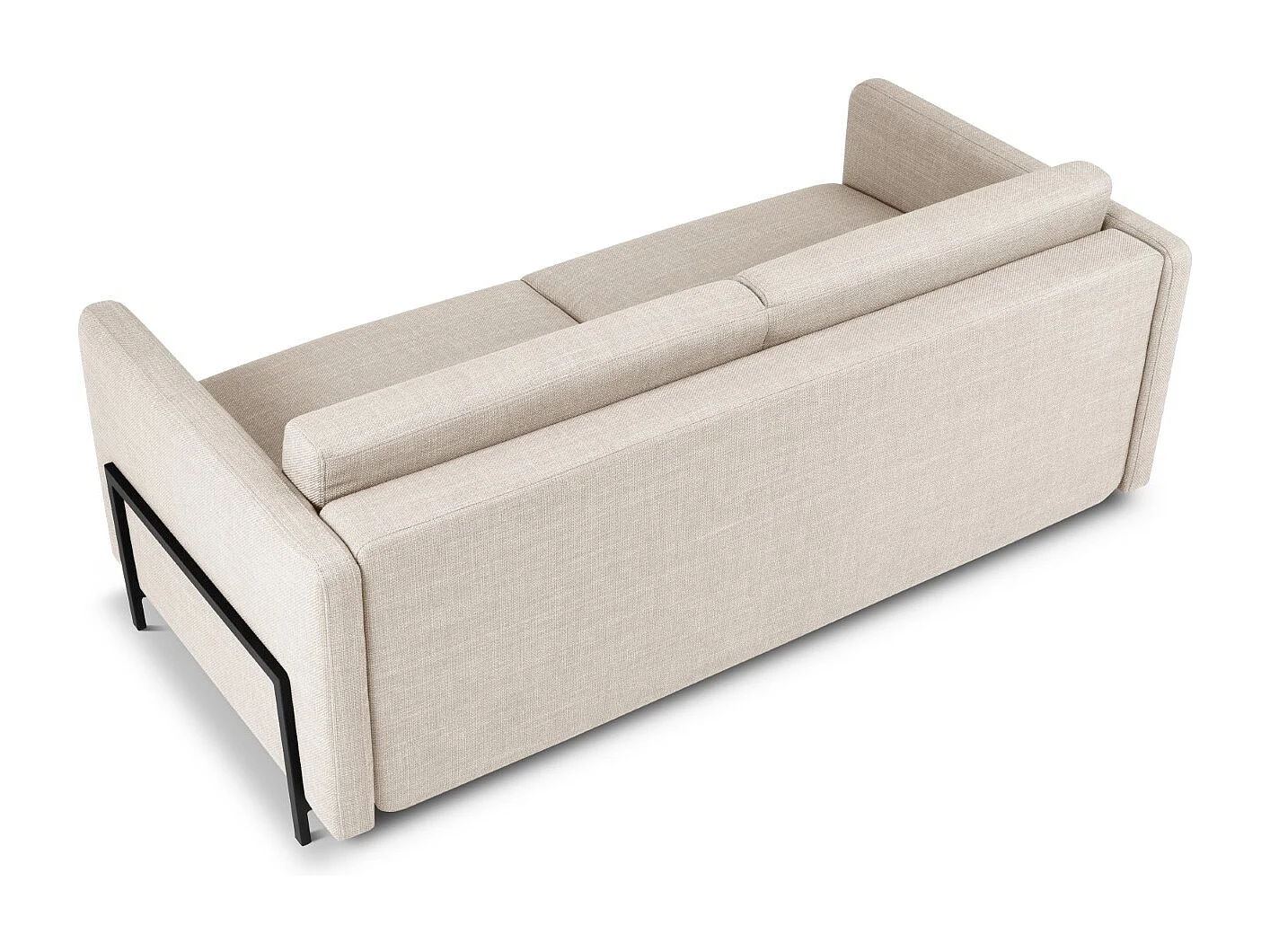 CXL by Christian Lacroix - Sofa z funkcją spania, "Yanis" 3 miejsca tkanina strukturalna, beż - 202x102x80cm