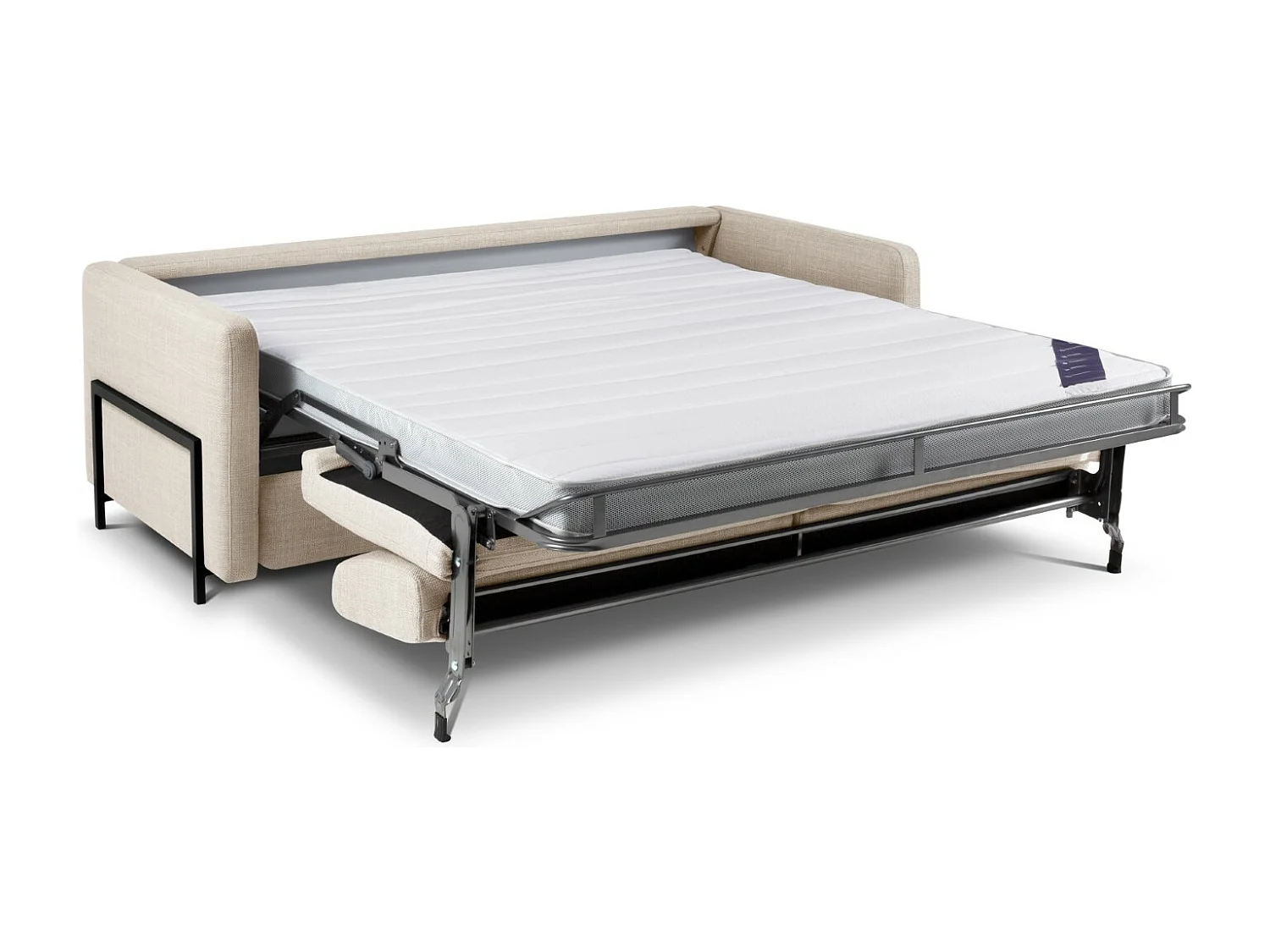 CXL by Christian Lacroix - Canapé convertible "Yanis" 3 places en tissu structurel beige - 202x102x80cm