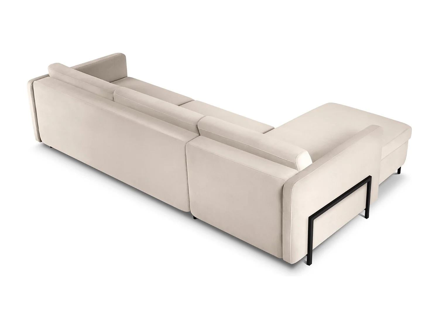 CXL by Christian Lacroix - 5-Sitzer ausklappbares Ecksofa links "Yanis" Sitzer aus Samt beige - 280x170x80cm