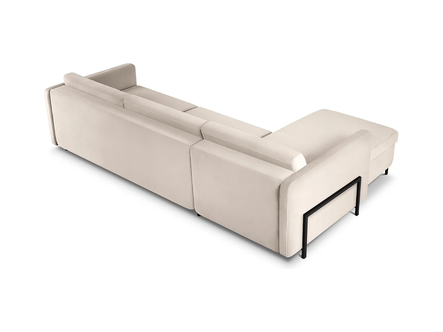 CXL by Christian Lacroix - Sofá cama esquinero izquierdo "Yanis" 5 plazas de terciopelo beige - 280x170x80cm