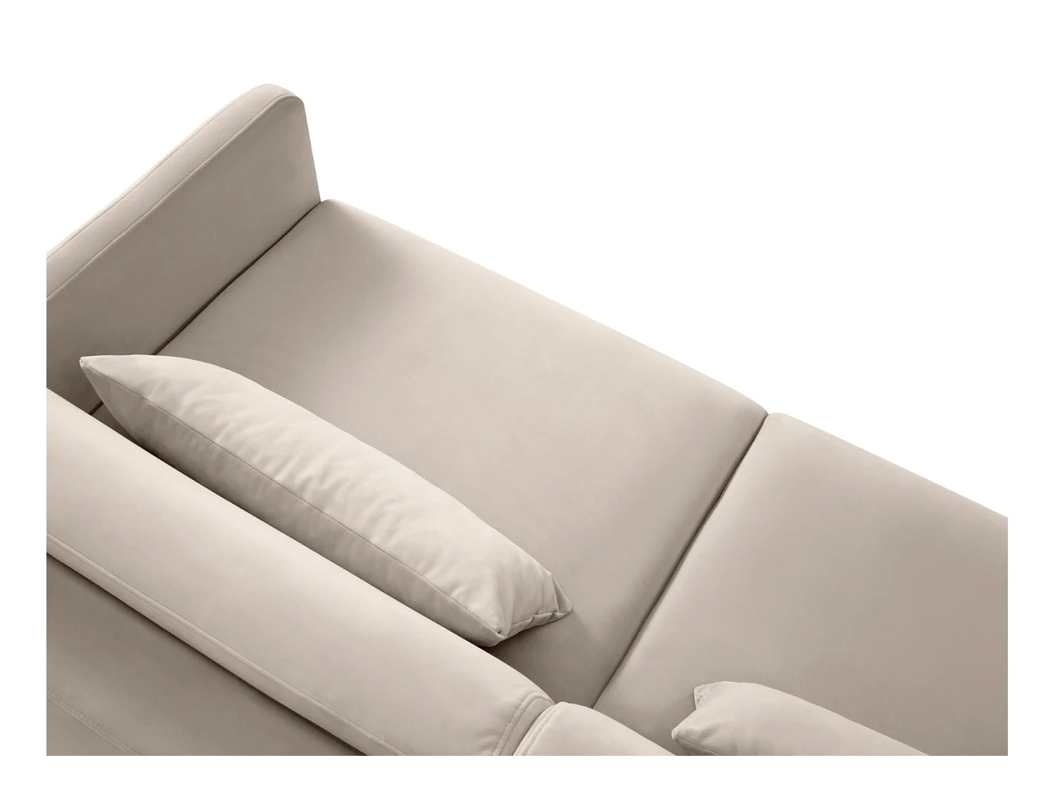 CXL by Christian Lacroix - Sofá cama esquinero izquierdo "Yanis" 5 plazas de terciopelo beige - 280x170x80cm