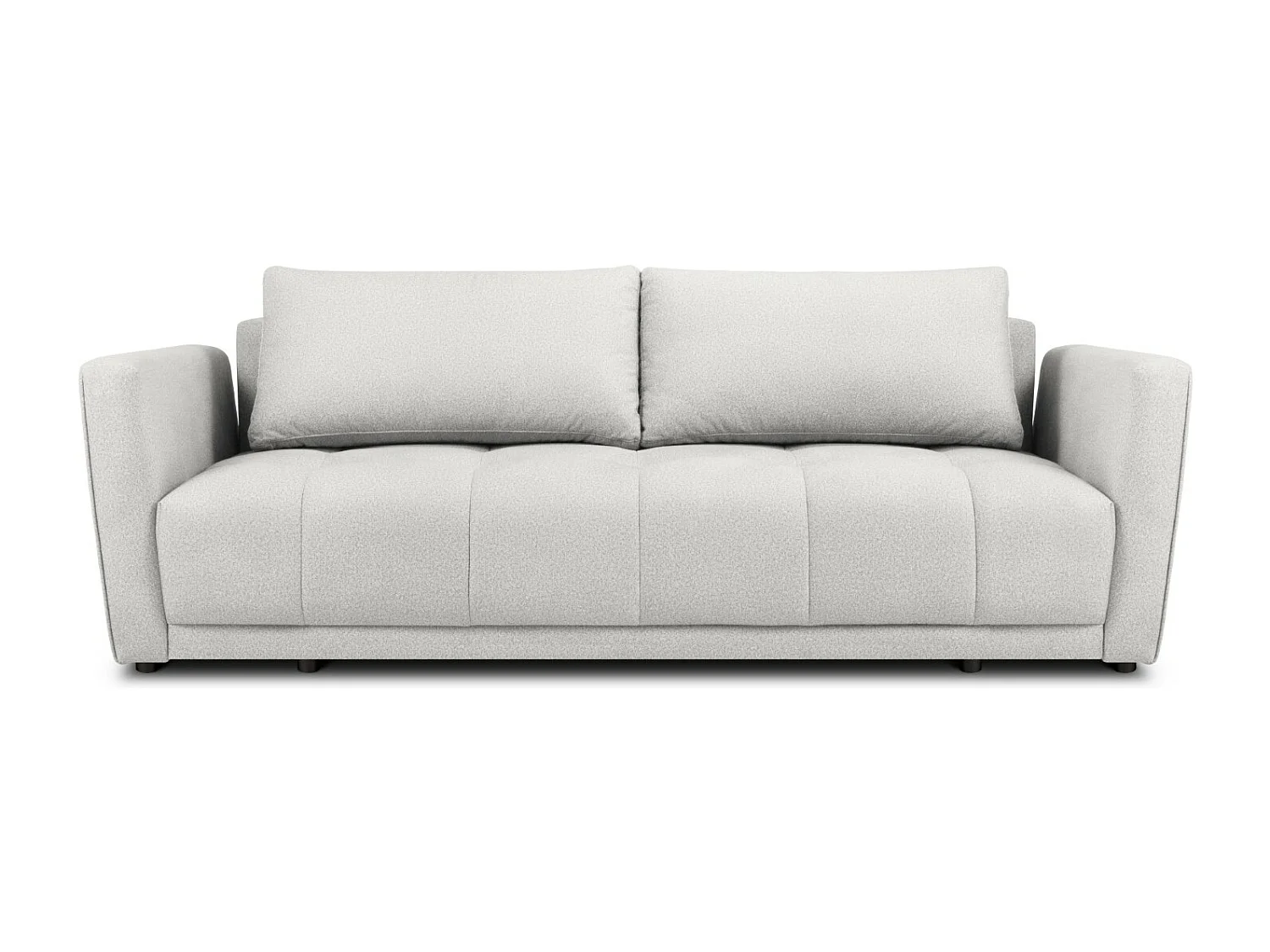 Cosmopolitan Design - Canapé convertible avec coffre de rangement "Madrid" 3 places en tissu structurel gris clair - 230x104x88cm