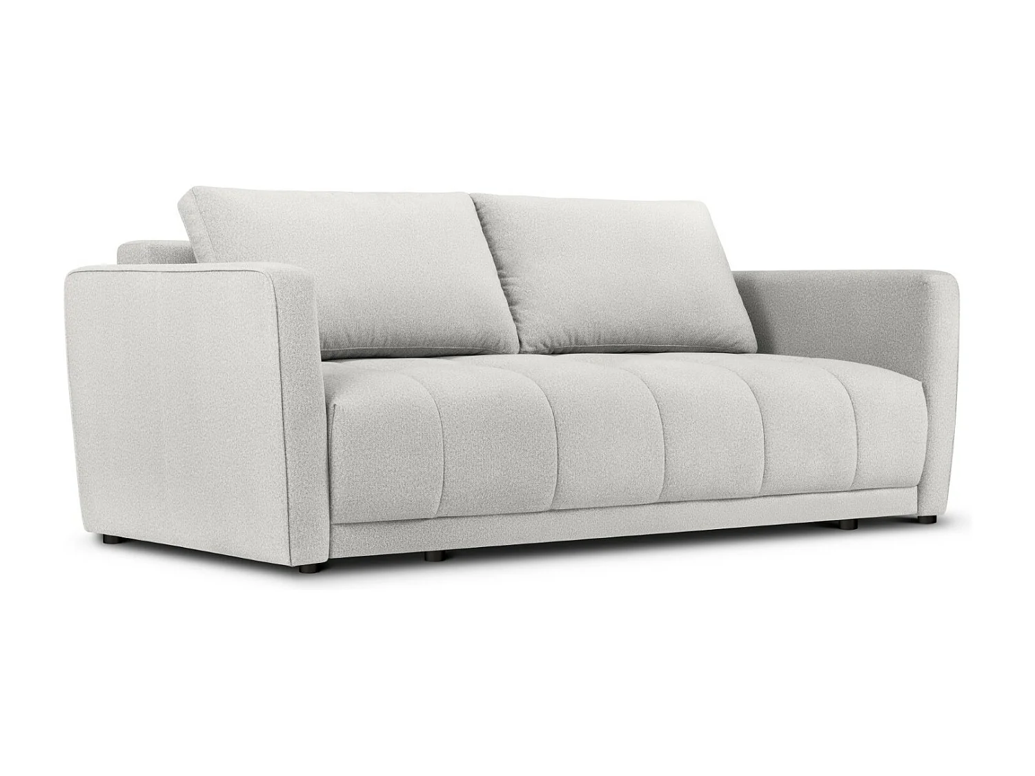 Cosmopolitan Design - Canapé convertible avec coffre de rangement "Madrid" 3 places en tissu structurel gris clair - 230x104x88cm