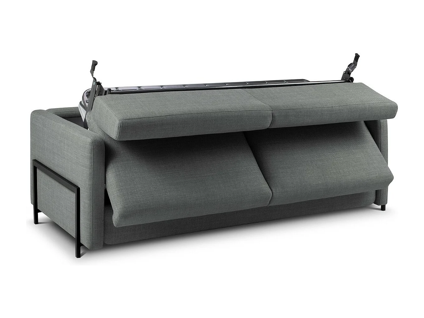 CXL by Christian Lacroix - 3-Sitzer ausklappbares Sofa "Yanis" Sitzer aus strukturiertem Stoff grau - 202x102x80cm