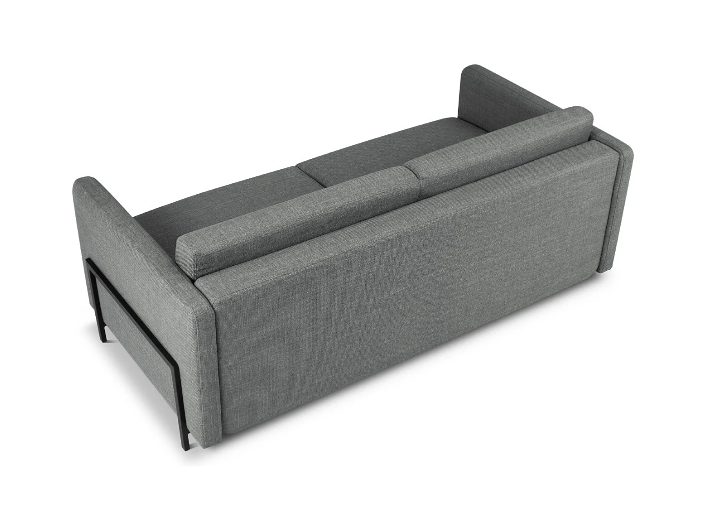 CXL by Christian Lacroix - Canapé convertible "Yanis" 3 places en tissu structurel gris - 202x102x80cm