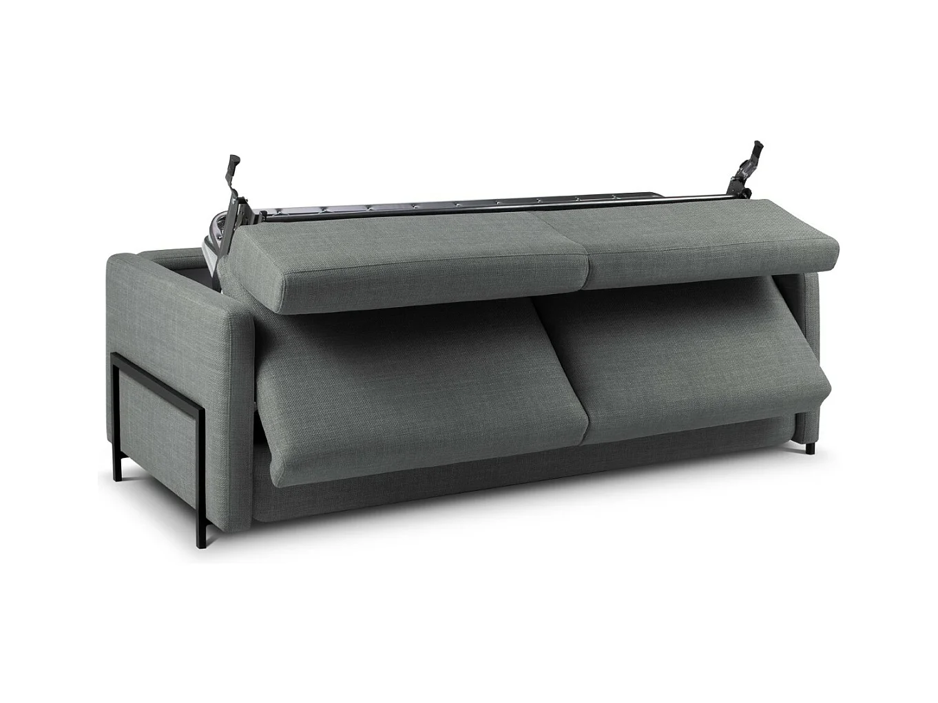 CXL by Christian Lacroix - Canapé convertible "Yanis" 3 places en tissu structurel gris - 202x102x80cm