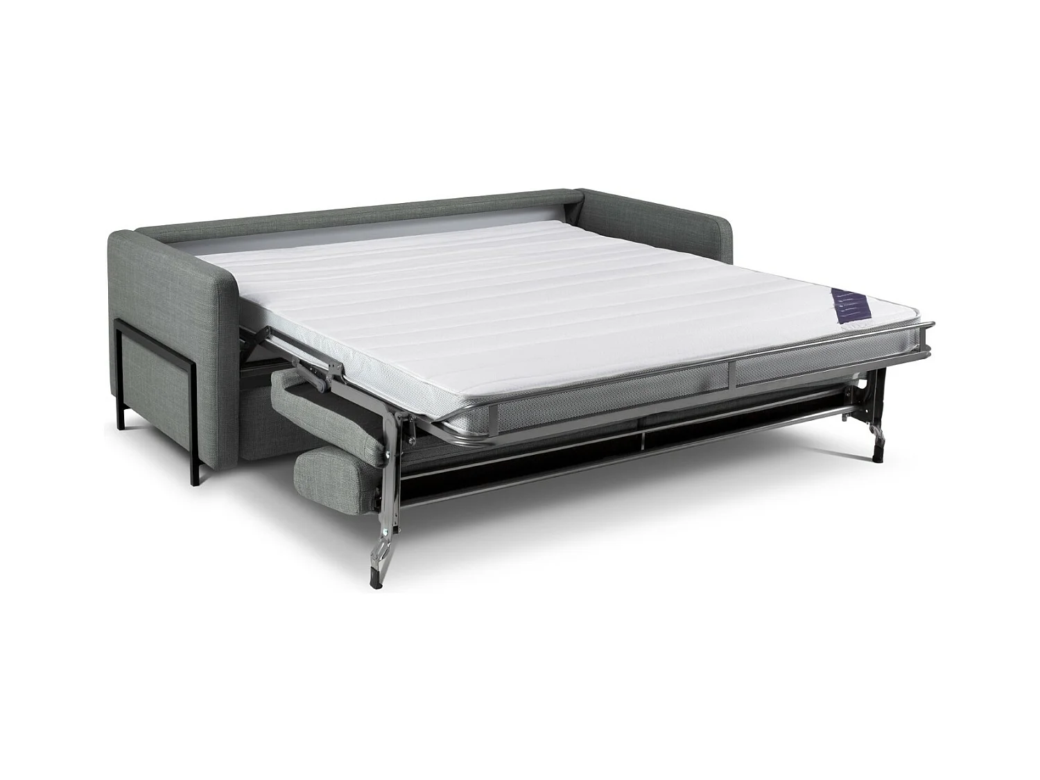 CXL by Christian Lacroix - Canapé convertible "Yanis" 3 places en tissu structurel gris - 202x102x80cm